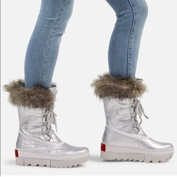 Sorel Joan of Arctic Next Boot Metallic Silver White NEW 10.5 - Picture 10 of 10